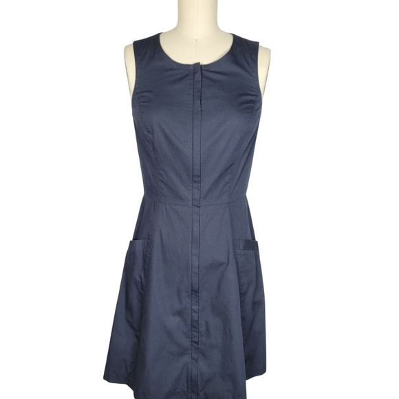 Theory Dresses & Skirts - Theory Bonza Navy Dark Blue Cotton Sleeveless Tennis Dress 2 NEW